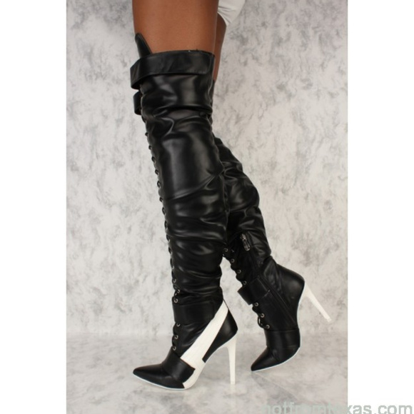 leather thigh high boots for sale